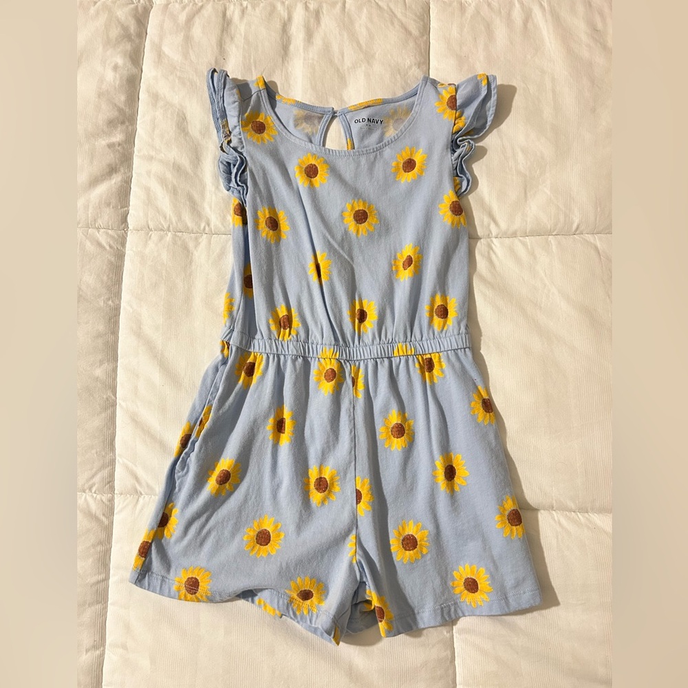 Old Navy Light Blue Sunflower Romper